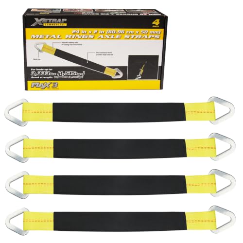 4-PK 24" x 2" Axle Straps with Protective Sleeve and D-Ring - product image 2