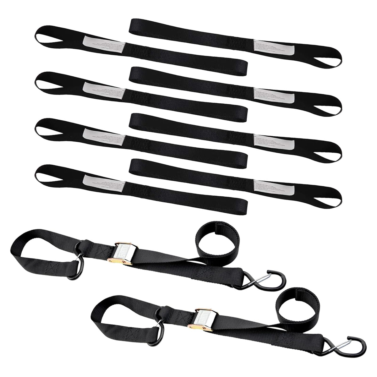 Motorcycle Tie Down Straps (2 Pack) 3,000lb Break Strength, 5.5FT Cambuckle Tie Down Set with S Hook and Soft Loops + XSTRAP Soft Loop Tie-Down Straps