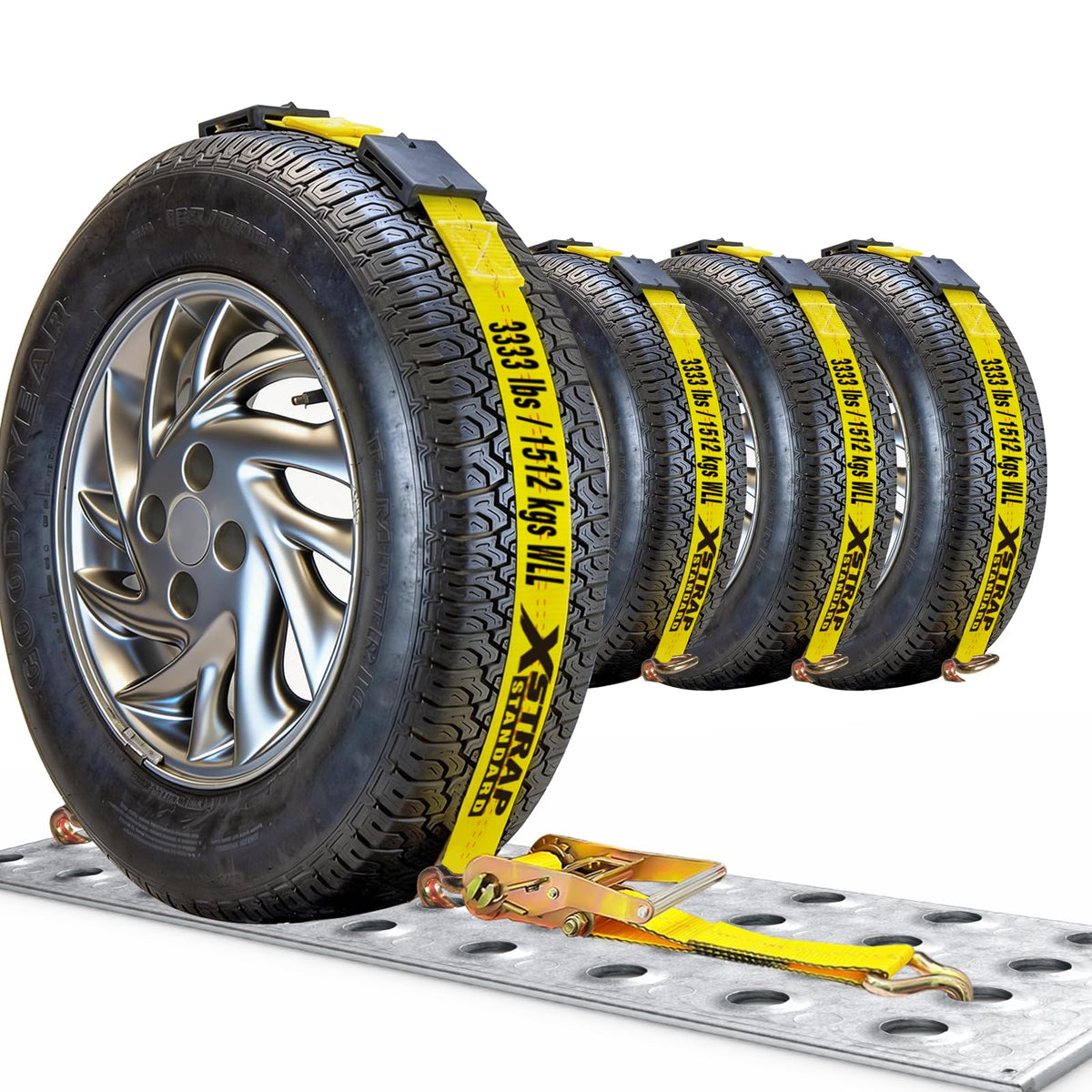 4PK Autohauler Car Tie Down 2" x 11' Ratchet Trailer Straps