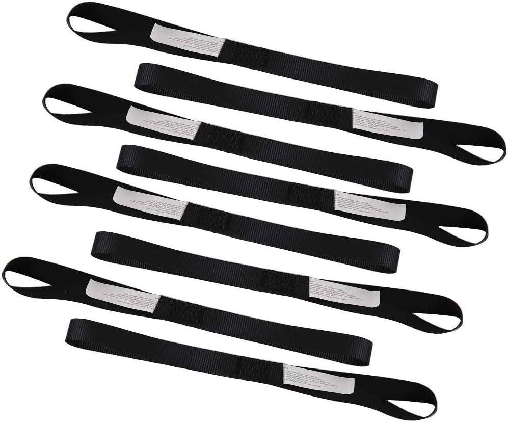 XS16004-Black Motorcycle Soft Loop Tie-Down Straps 8PK 1-1/16 x 18 inches 3,600LB Breaking Strength, Loop Straps for Securing Trailering, Bikes, ATV, UTV, Scooters, Dirt Bikes, Lawn Equipment, Black