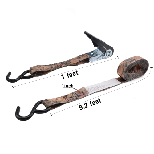 Ratchet Tie Down Straps - 8PK - 1'' x 10 ft - 900 LB Break Strength Cargo Straps - product image 4