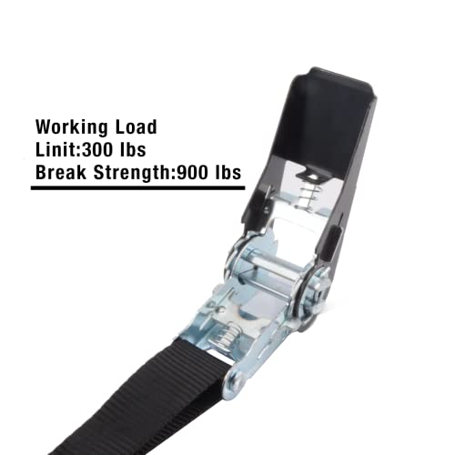 Ratchet Tie Down Straps 8PK 1'' x 10 ft - 900 LB Break Strength Cargo Straps