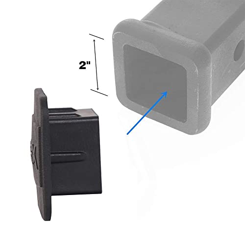 2PCS Trailer Hitch Cover 2 inches Black Receiver Tube Trailer Hitch Plug + 2-Inch x 6-Inch Trailer Hitch Receiver Tube Weld-on Raw Steel Hitch Adapter