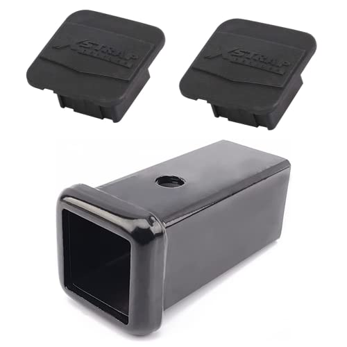 2PCS Trailer Hitch Cover 2 inches Black Receiver Tube Trailer Hitch Plug + 2-Inch x 6-Inch Trailer Hitch Receiver Tube Weld-on Raw Steel Hitch Adapter - product image 2