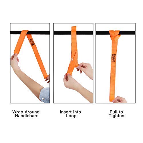Ratchet Tie Down Straps - 4 Pk - 1'' x 15 Ft - 630 Lbs Load Cap 1890 Lbs Break Strength-Cargo Straps with Padded Handles & Coated S Hook W/Safety Clip - product image 8