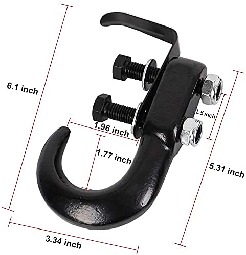 2PK 8FT Lift Sling Web Strap/Wear Guard End + 2PK Universal Recovery Tow Hooks 10000LBS - product image 6