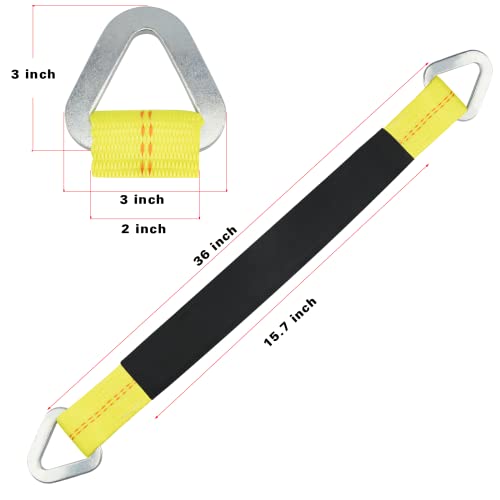 Heavy-Duty 2,000 LB Breaking Strength 50 FT Rope Hoist + 4 Pack of 36 x 2" Axle Strap with Protective Sleeve and D-Ring - product image 6