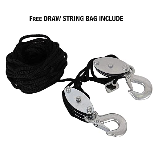 Heavy-Duty 2,000 LB Breaking Strength 50 FT Rope Hoist + 2PK 1''x8' Lift Sling Web Strap/Wear Guard End - product image 5