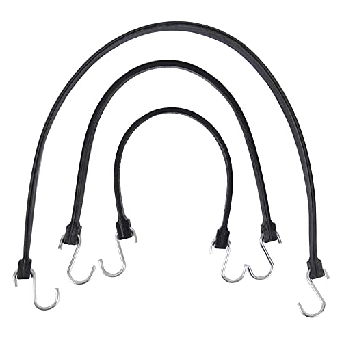 20 Pack Multiple Size Natural Rubber Tarp Bungee Straps Tie Down Cords with S Hooks Heavy Duty Ideal - product image 3
