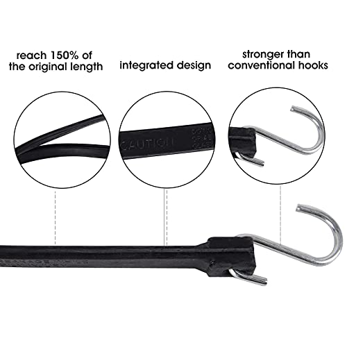 20PK Multiple Size Natural Rubber Tarp Straps + 10-Inch Mini Bungee Cords 20 Pieces Steel Hooks - product image 4
