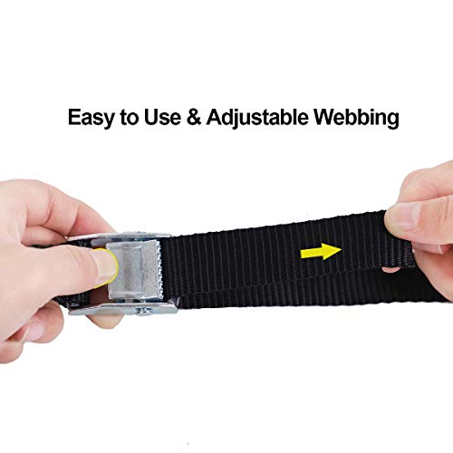 Ratchet Tie Down Straps - 4 Pk - 1'' x 15 Ft Cargo Straps + Cam Buckle Straps 6PK 8FT Powersports Tie-Downs 1-Inch