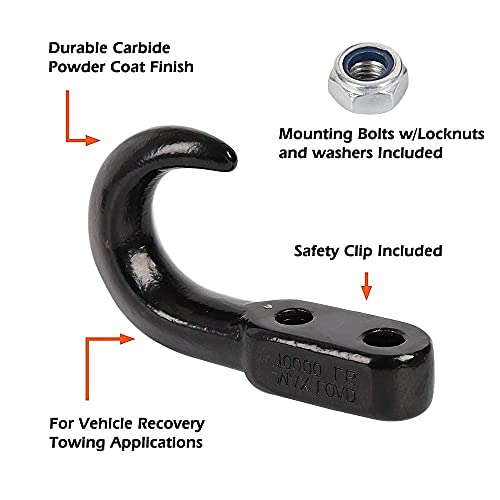 2PK 8FT Lift Sling Web Strap/Wear Guard End + 2PK Universal Recovery Tow Hooks 10000LBS - product image 7