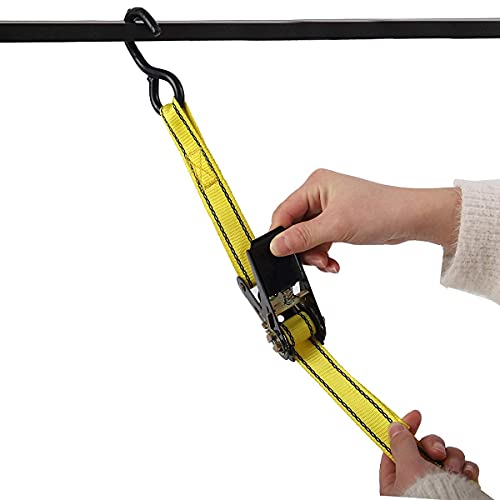Ratchet Tie Down Straps - 8PK - 1'' x 10 ft Cargo Straps + 6PK 8FT Cam Buckle Straps Powersports Tie-Downs 1-Inch