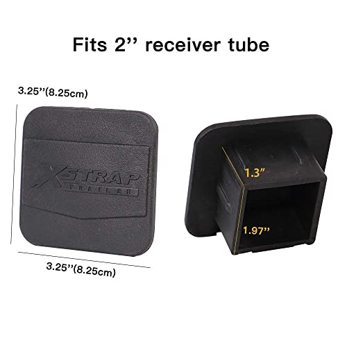 2PCS Trailer Hitch Cover 2 inches Black Receiver Tube Trailer Hitch Plug + 2-Inch x 6-Inch Trailer Hitch Receiver Tube Weld-on Raw Steel Hitch Adapter - product image 3