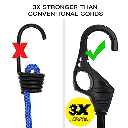 2 Pk 1.5" x 6' Ratchet Tie Down with Soft Loop + Heavy Duty Bungee Cords 10PK 32-Inch Finger-Hole Black - product image 4