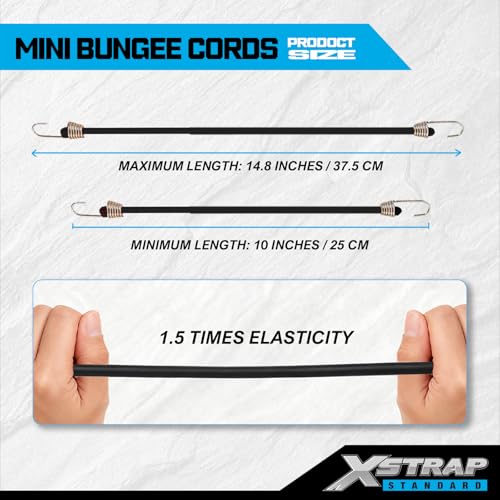 10-Inch Mini Bungee Cords with Hook, 20 Pcs Elastic Straps - product image 6
