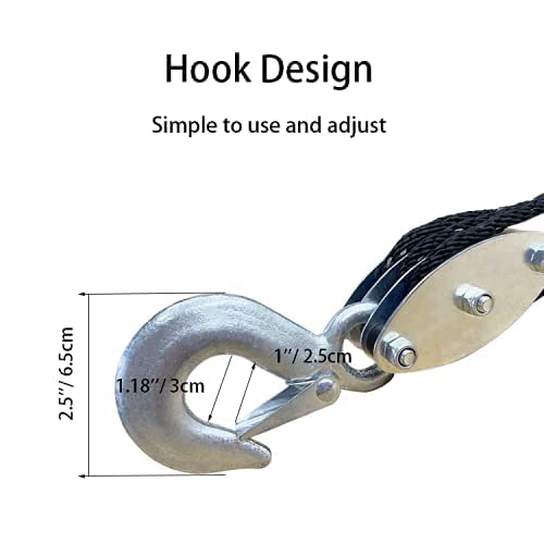 Heavy-Duty 2,000 LB Breaking Strength 50 FT Reflective Rope Hoist + 2PK 1''x8' Lift Sling Web Strap/Wear Guard End - product image 5