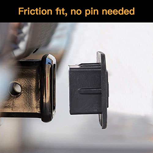 2PCS Trailer Hitch Cover 2 inches Black Receiver Tube Trailer Hitch Plug + 2-Inch x 6-Inch Trailer Hitch Receiver Tube Weld-on Raw Steel Hitch Adapter - product image 4