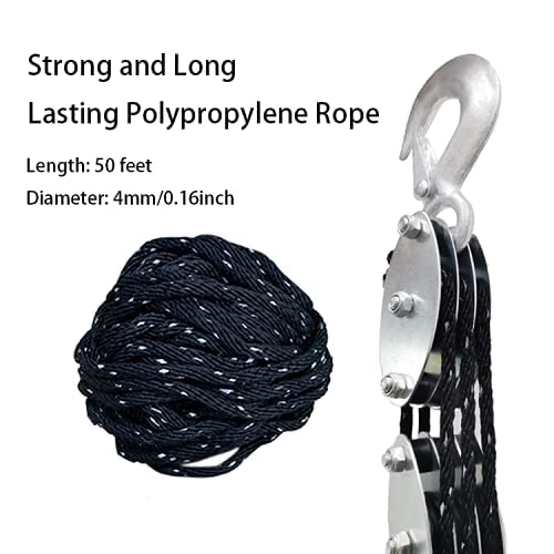 Heavy-Duty 2,000 LB Breaking Strength 50 FT Reflective Rope Hoist + 8PK 1-1/16 x 18 inches Soft Loop Tie-Down Straps - product image 6