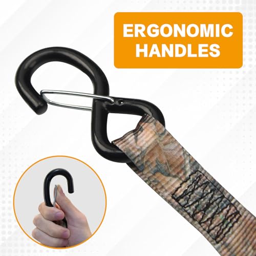 Ratchet Tie Down Straps 8PK 1'' x 10 ft - 900 LB Break Strength Cargo Straps - product image 8