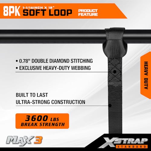 Motorcycle Soft Loop Tie-Down Straps 8PK 1-1/16 x 18 inches - product image 5