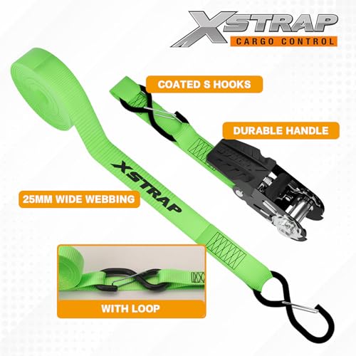 Ratchet Tie Down Straps - 6 Pack 1" x 15' - 1890 lbs Breaking Strength+ 4 Pk - 1'' x 15 Ft - 630 Lbs Load Cap Ratchet Tie Down Straps - product image 8