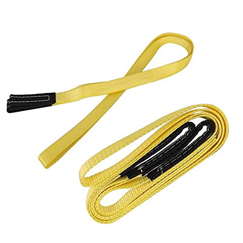 Heavy-Duty 2,000 LB Breaking Strength 50 FT Reflective Rope Hoist + 2PK 1''x8' Lift Sling Web Strap/Wear Guard End - product image 7