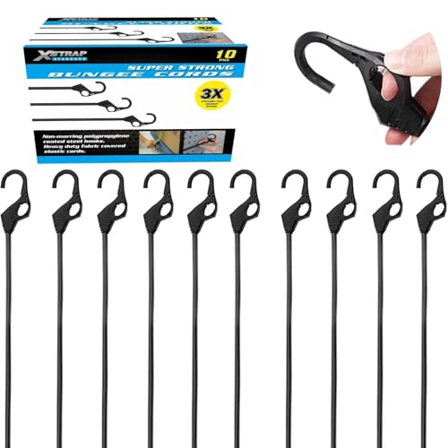 10PK 32-inch Heavy Duty Bungee Cords with Finger-Hole Hooks - product image 2