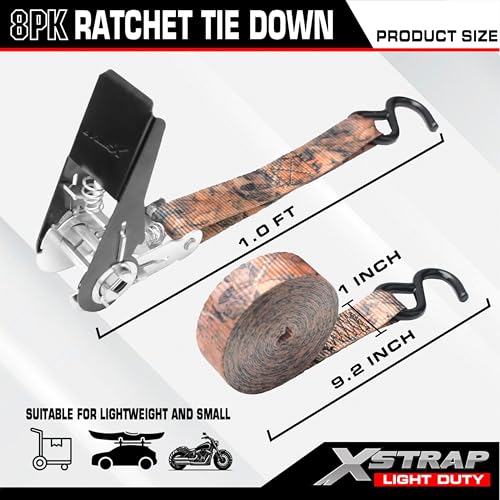 Ratchet Tie Down Straps 8PK & Soft Loop Tie-Down Straps 8PK Combo - Heavy Duty Cargo Securing Set - product image 7