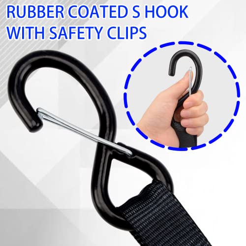 Ratchet Tie Down Straps - 6 Pack 1" x 15' - 1890 lbs Breaking Strength+ 4 Pk - 1'' x 15 Ft - 630 Lbs Load Cap Ratchet Tie Down Straps - product image 4
