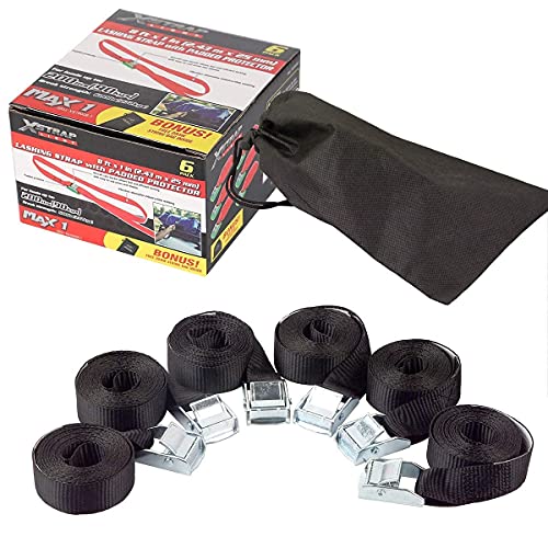 Ratchet Tie Down Straps - 8PK - 1'' x 10 ft Cargo Straps + 6PK 8FT Cam Buckle Straps Powersports Tie-Downs 1-Inch - product image 6