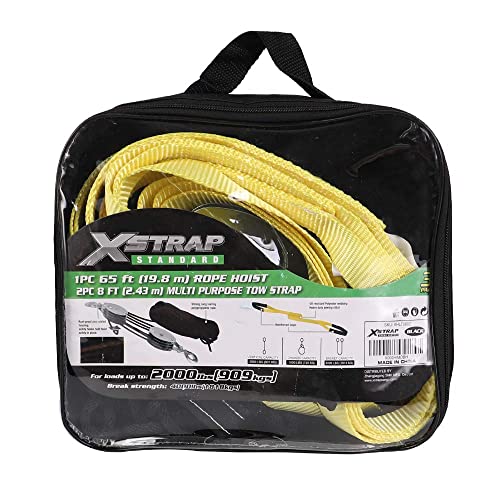 Heavy-Duty 4,000 LB Breaking Strength 65 FT Rope Hoist with 2PK 8 FT Lift Sling + 6PK 8FT Lift Sling Web Strap/Wear Guard End - product image 4