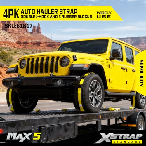 4PK Autohauler Car Tie Down 2" x 11' Ratchet Trailer Straps - product image 3