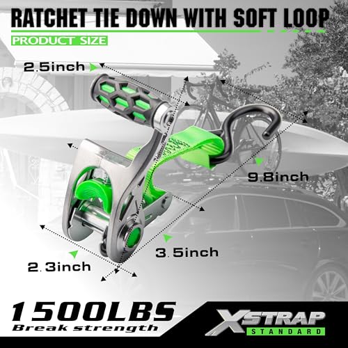 2PK Motorcycle Ratchet Straps 1in x 14ft Luggage Straps - product image 7