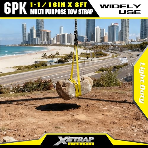 6PK 1"x8' Lift Sling Straps Wear Guard End Heavy Duty Strap - product image 4