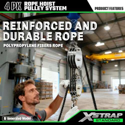 Heavy-Duty 2,000 LB Breaking Strength 50 FT Rope Hoist - product image 7