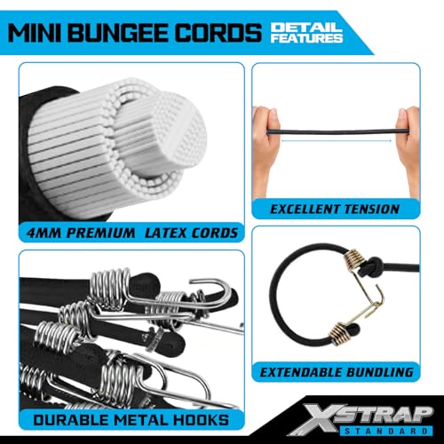 10-Inch Mini Bungee Cords with Hook, 20 Pcs Elastic Straps - product image 4