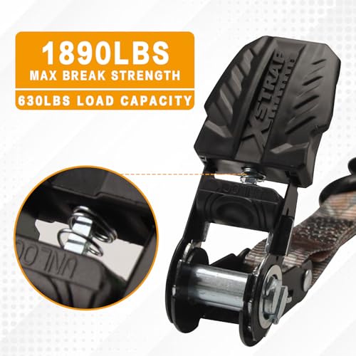 Ratchet Tie Down Straps 8PK 1'' x 10 ft - 900 LB Break Strength Cargo Straps - product image 7