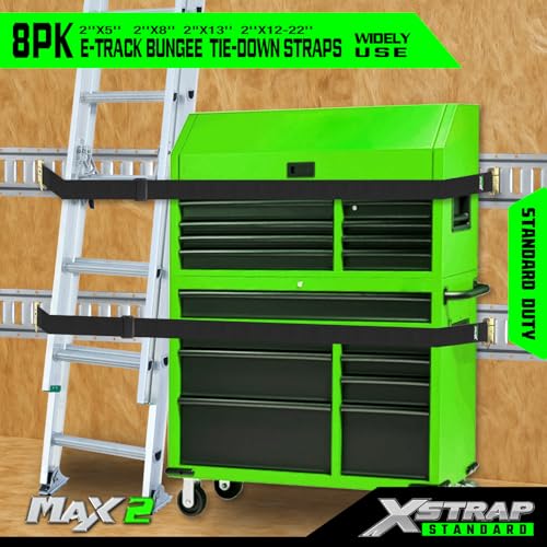 8 Pack E-Track Bungee Tie-Down Straps, Securing Straps Kit - product image 3