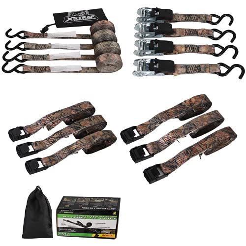 Cam Buckle Straps 6PK 8FT Powersports Tie-Downs 1-Inch + Ratchet Tie Down Straps - 4 Pk - 1'' x 15 Ft - 630 Lbs Load Cap 1890 Lbs Break Strength-Cargo - product image 2