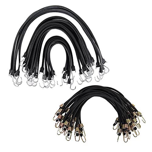 20PK Multiple Size Natural Rubber Tarp Straps + 10-Inch Mini Bungee Cords 20 Pieces Steel Hooks - product image 2