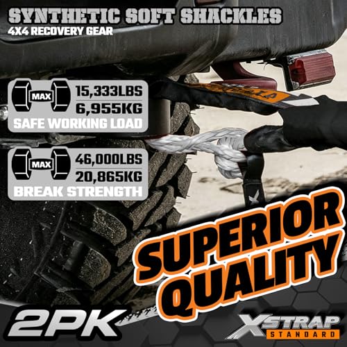 Soft Shackle 2 Pack - 1/2” x 22” 46000 Lbs Tow Recovery