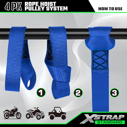 Heavy-Duty 50 FT Reflective Rope Hoist Pulley System, Black - product image 7