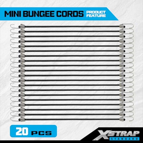 10-Inch Mini Bungee Cords with Hook, 20 Pcs Elastic Straps - product image 8