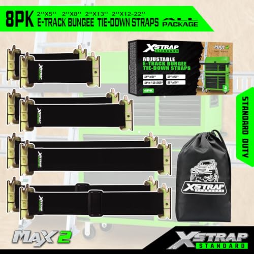 8 Pack E-Track Bungee Tie-Down Straps, Securing Straps Kit - product image 8