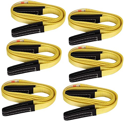 Heavy-Duty 4,000 LB Breaking Strength 65 FT Rope Hoist with 2PK 8 FT Lift Sling + 6PK 8FT Lift Sling Web Strap/Wear Guard End - product image 7