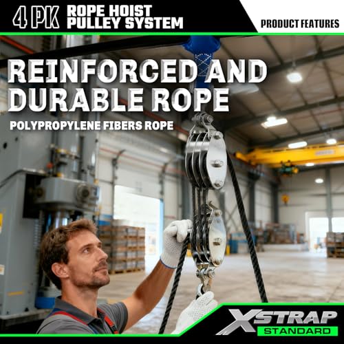 Heavy-Duty 2,000 LB Breaking Strength 50 FT Rope Hoist - product image 4