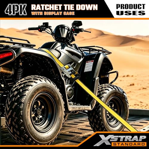 4-Pack Heavy Duty 1.5" x 16ft Ratchet Tie Down Cargo Straps - product image 8