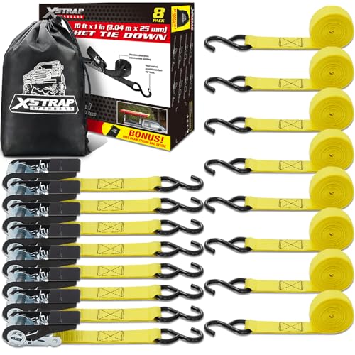 Ratchet Tie Down Straps 8PK & Soft Loop Tie-Down Straps 8PK Combo - Heavy Duty Cargo Securing Set - product image 3