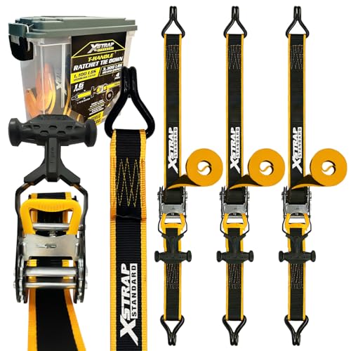 4-PK Heavy Duty Ratchet Tie Down Straps, Ammo Storage Box - product image 2